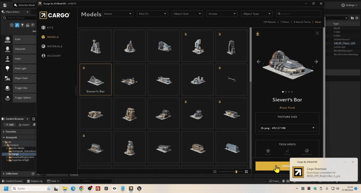 Part 01 | Atompunk Projekt | Kitbash3D Modele mit Cargo | Landschaft ...